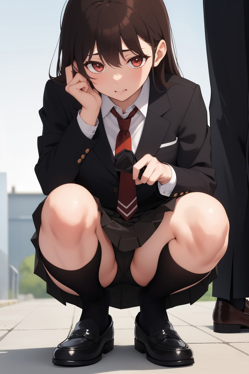 サンプル画像3:黒髪JKのしゃがみパンチラコレクション(フェチBOX) [d_296339]