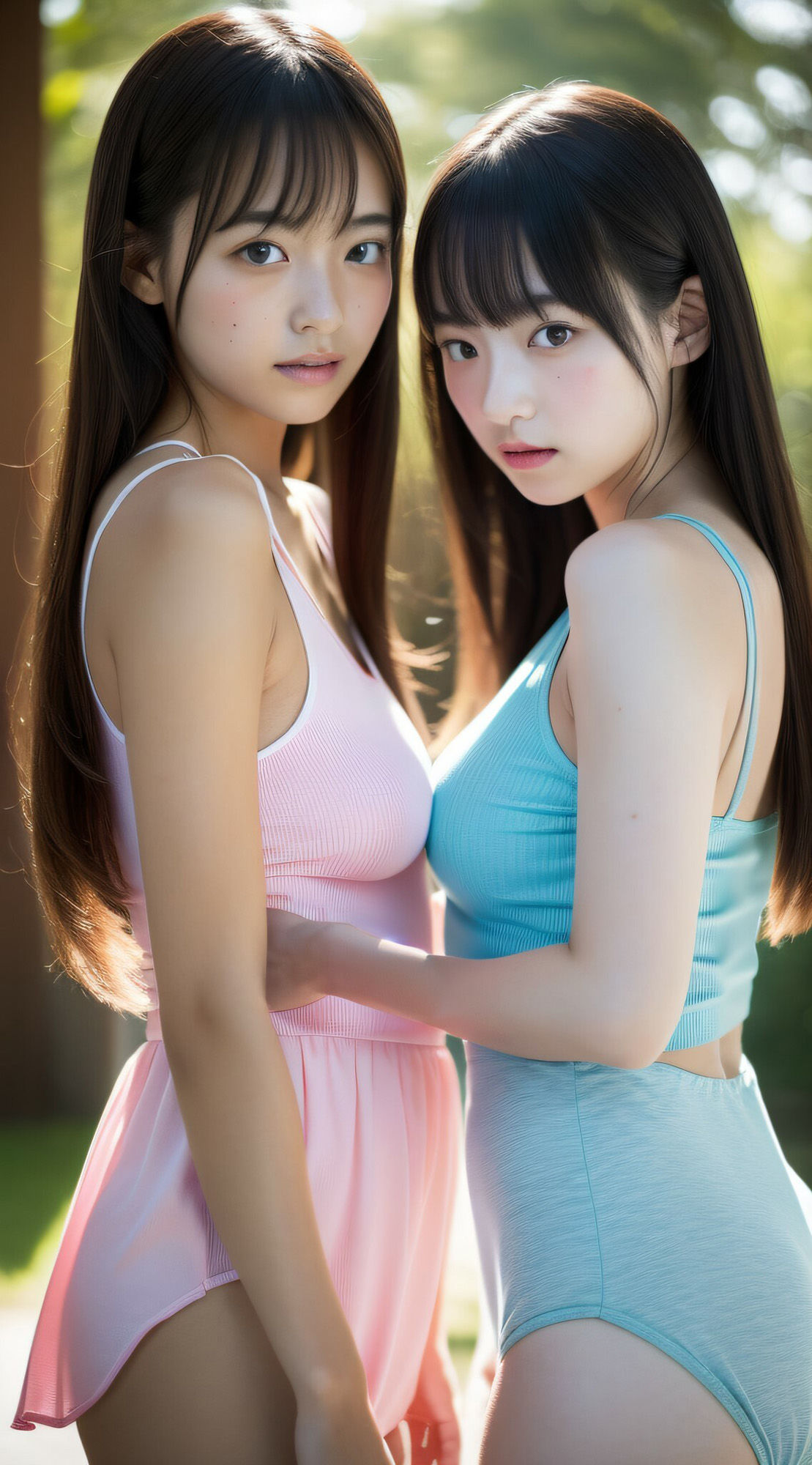 サンプル画像1:噂のタンクトップ姉妹【AI美女写真集】(AI美女KANA) [d_296370]