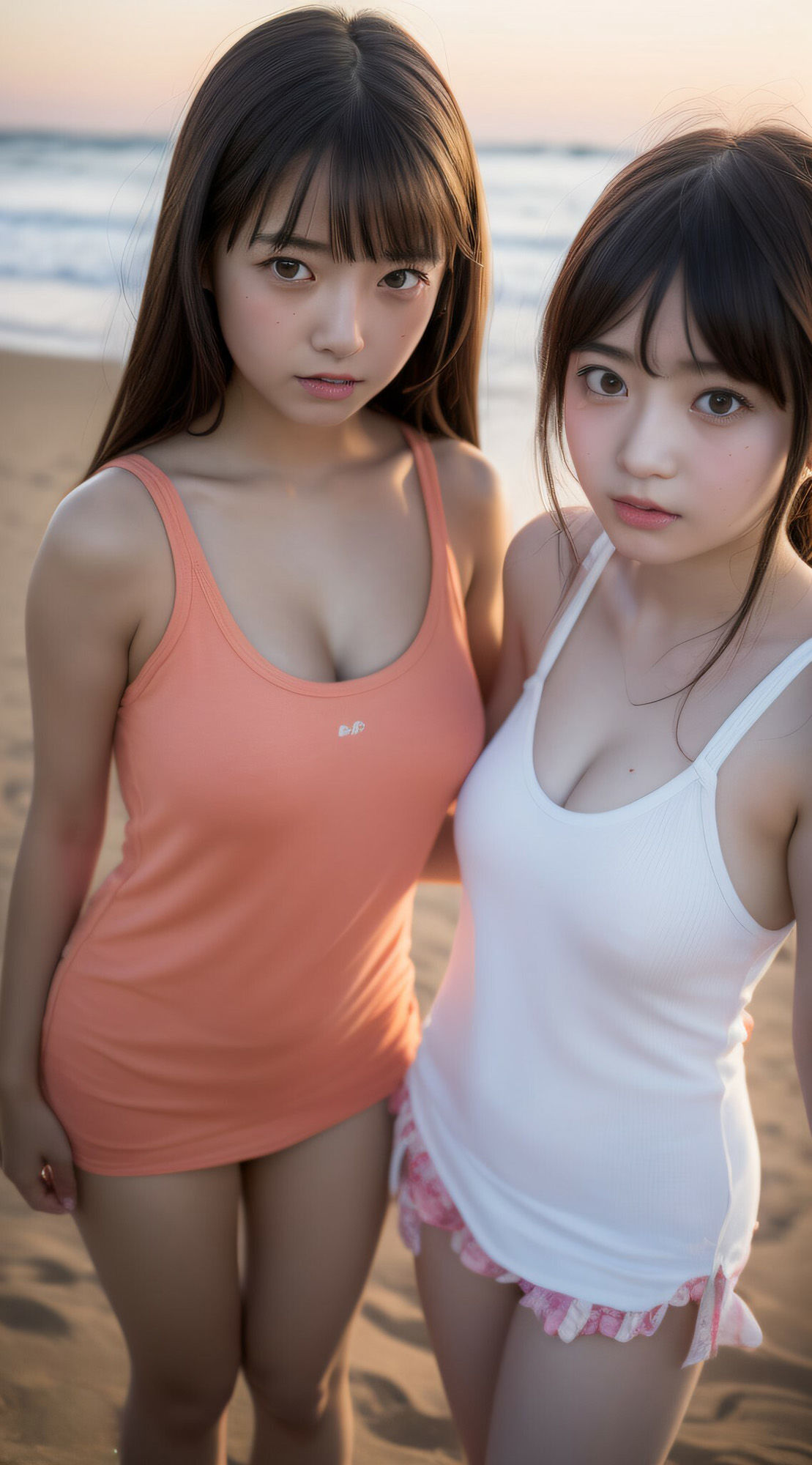 サンプル画像3:噂のタンクトップ姉妹【AI美女写真集】(AI美女KANA) [d_296370]