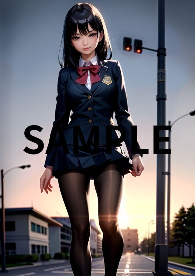 サンプル画像2:黒パンストJK(彩風  咲) [d_296542]