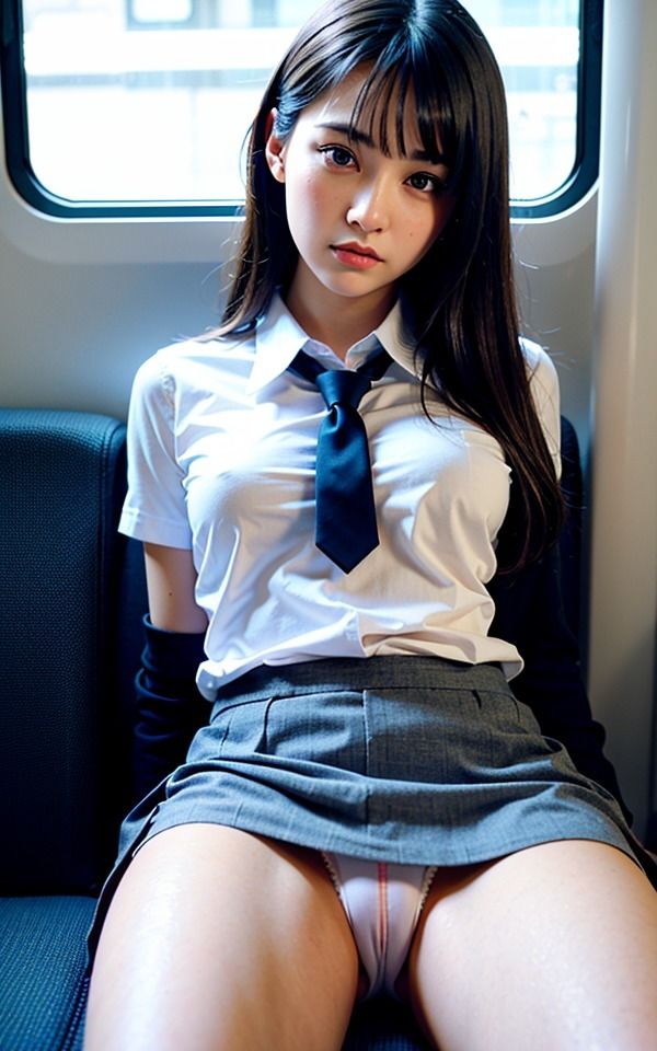 サンプル画像2:毎朝電車で見かける女子のパンチラ誘惑 制服女子の開脚(シトリンうさぎ企画) [d_296580]