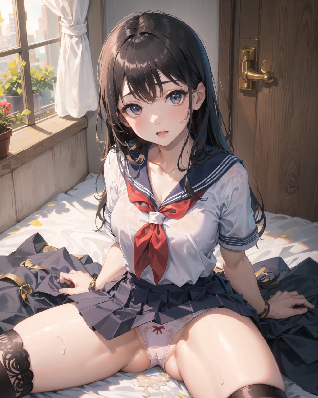 総集編 セーラー服で挑発M字開脚 Vol.1-Vol.4 (482枚)