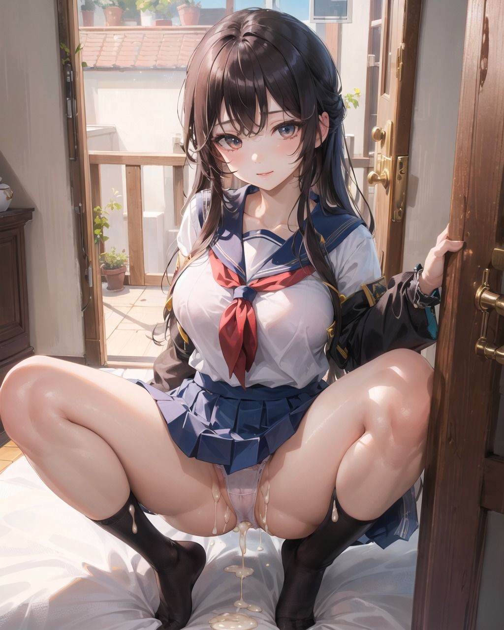 総集編 セーラー服で挑発M字開脚 Vol.1-Vol.4 (482枚)