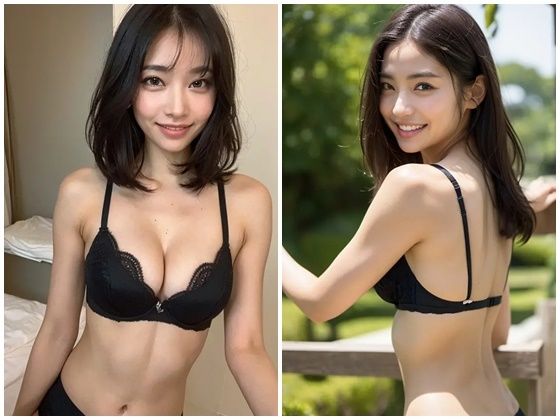 サンプル画像4:Ai写真集グラビア6美人の黒色下着姿244P:未知の美の官能と魔法(AIグラビアプロデューサー) [d_296642]