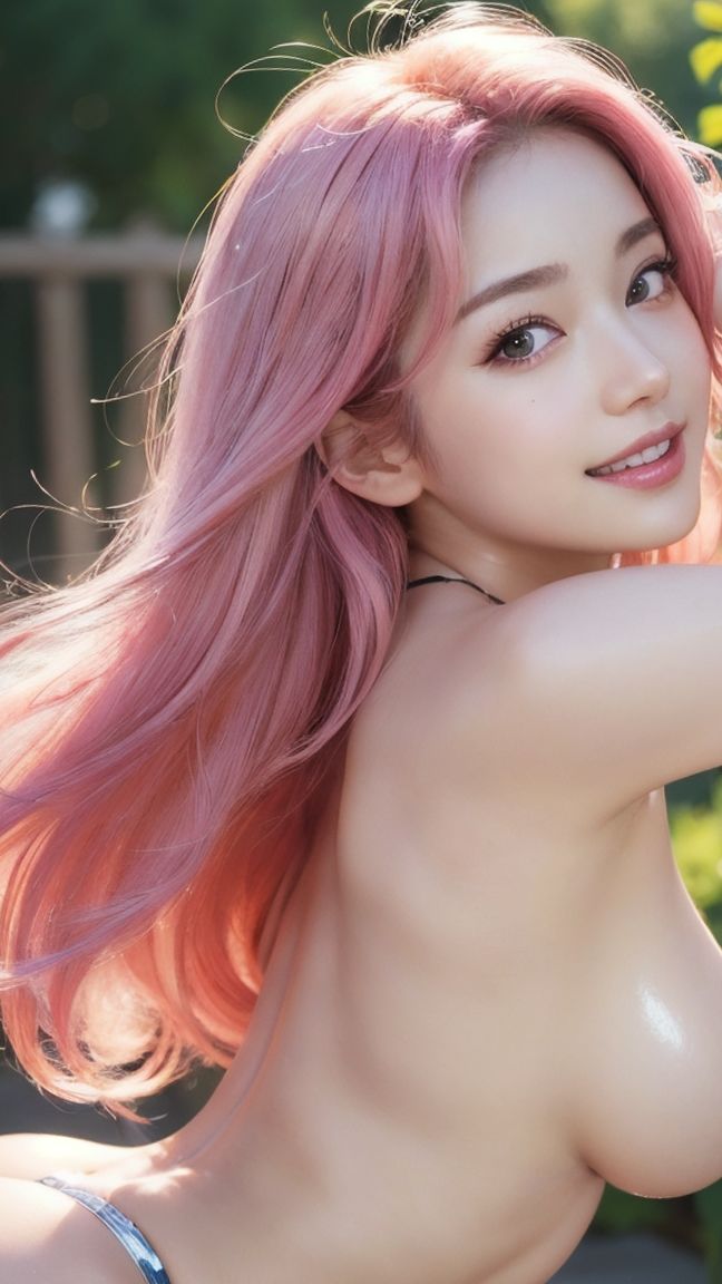 サンプル画像1:ピンクヘアー総集編・ソフトコア・ピンクな髪とピンクの乳首・フェラチオ(愛の女神) [d_296654]