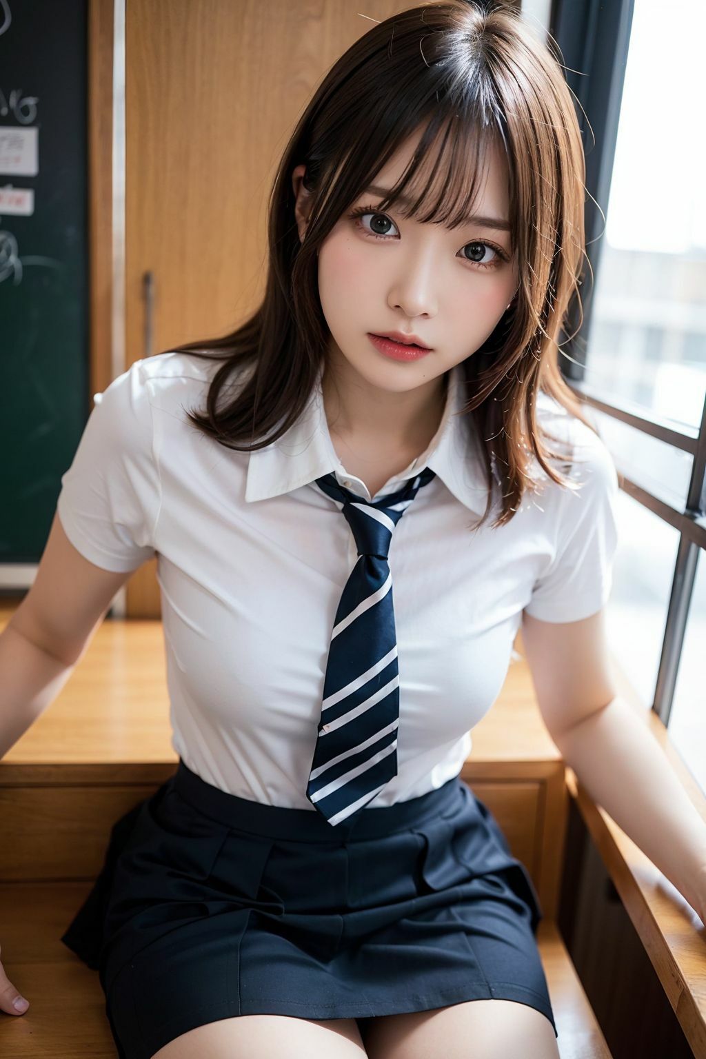 サンプル画像1:転校したらハーレムだった〜JKだらけの学園生活〜【AIグラビアCG集Vol.05】(こらぼ) [d_296745]