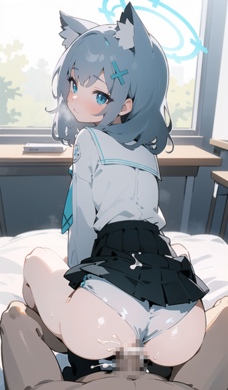 サンプル画像2:【ブルアカ】砂狼シロコ R-18イラスト集（全111枚）(nocturne@AIアート) [d_296802]