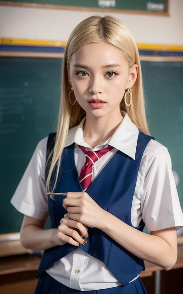 サンプル画像1:生意気な金髪制服女子のパンツの中(＋Be) [d_296867]