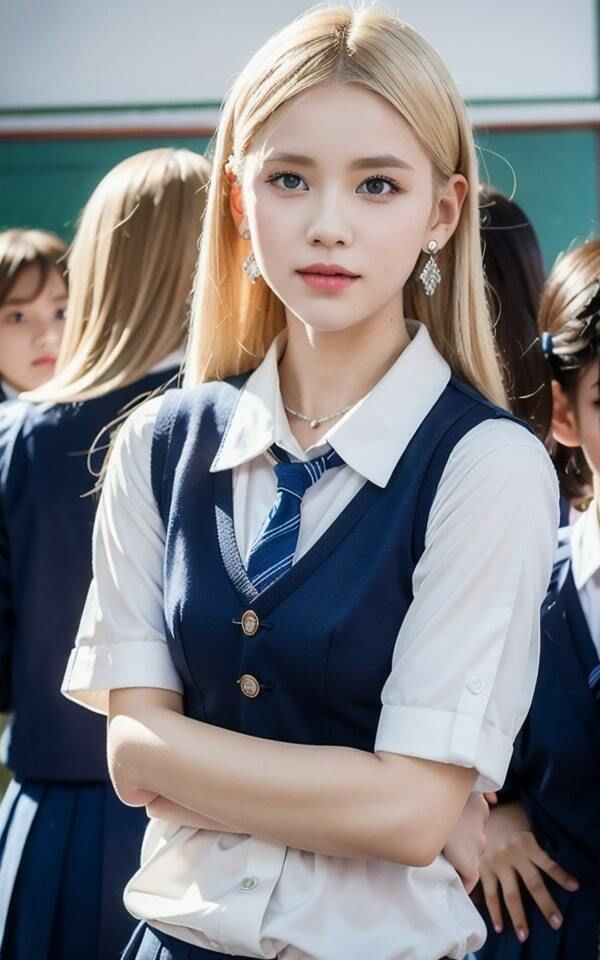 サンプル画像2:生意気な金髪制服女子のパンツの中(＋Be) [d_296867]