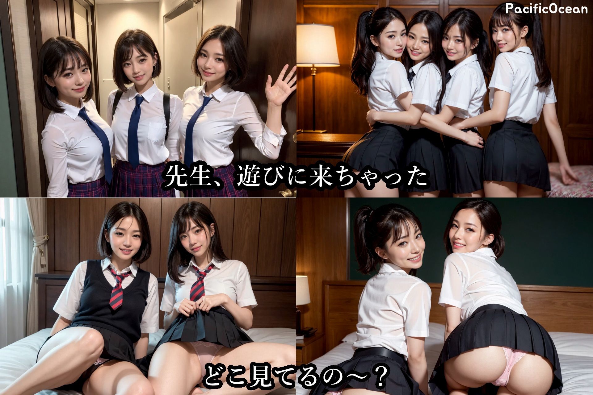 サンプル画像1:部屋に遊びに来た教え子の女子校生と乱交騒ぎ(PacificOcean) [d_296900]