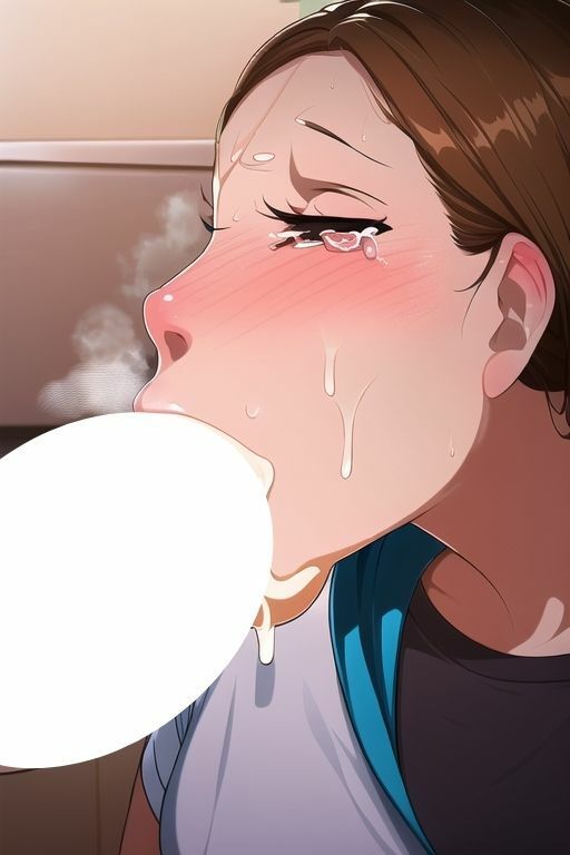 熟女・人妻・主婦のフェライラスト集100枚（キッチン・嗚咽・ディープスロート・イラマチオ・舌先・ぶっかけ・パイズリ）のサンプル画像 6