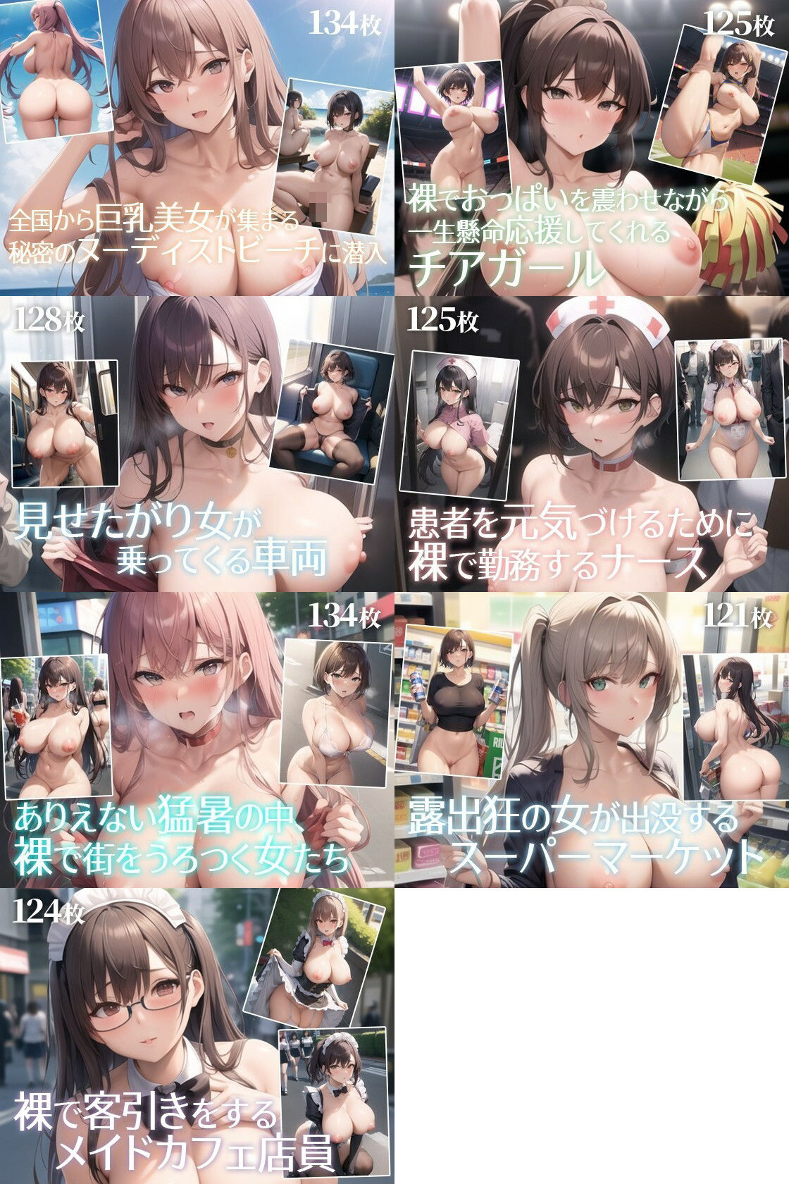 サンプル画像1:露出CG集 総集編1 ［7本セット］(Q堂) [d_296947]