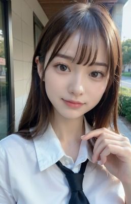 サンプル画像2:制服コスプレ彼女(AIコスプレ美女) [d_296975]