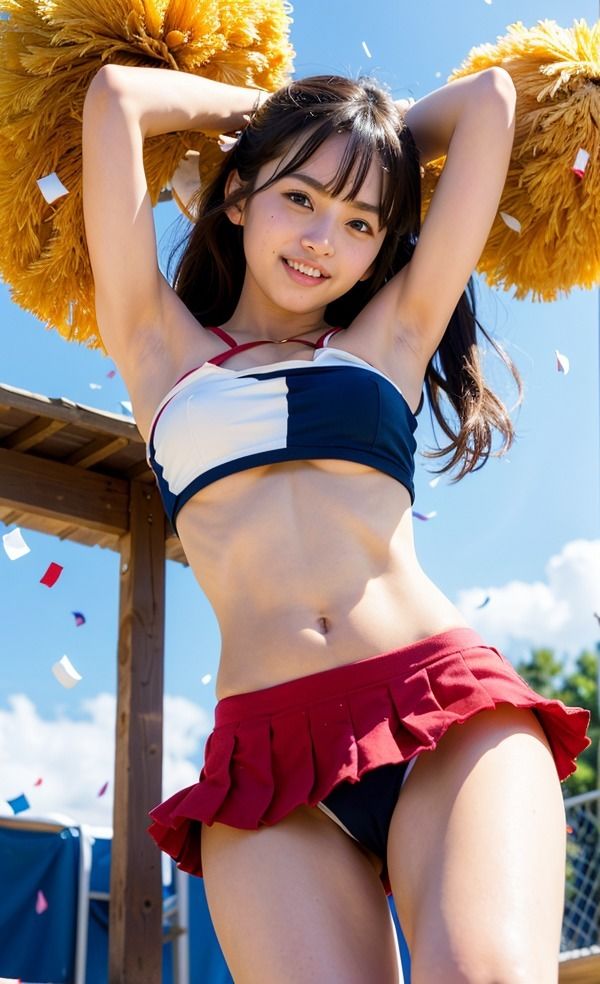 サンプル画像2:チアダンス女子は好きですか 私はあなたの応援団 巨乳美女がパンチラ姿でスポーツの応援中(シトリンうさぎ企画) [d_297043]