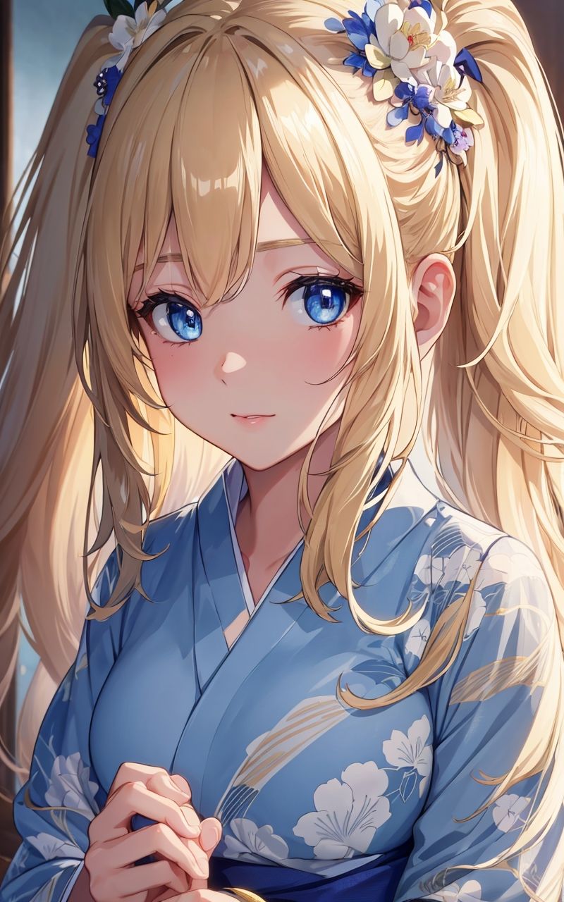 サンプル画像1:美少女 金髪ツインテ浴衣(ソノトキロク) [d_297126]