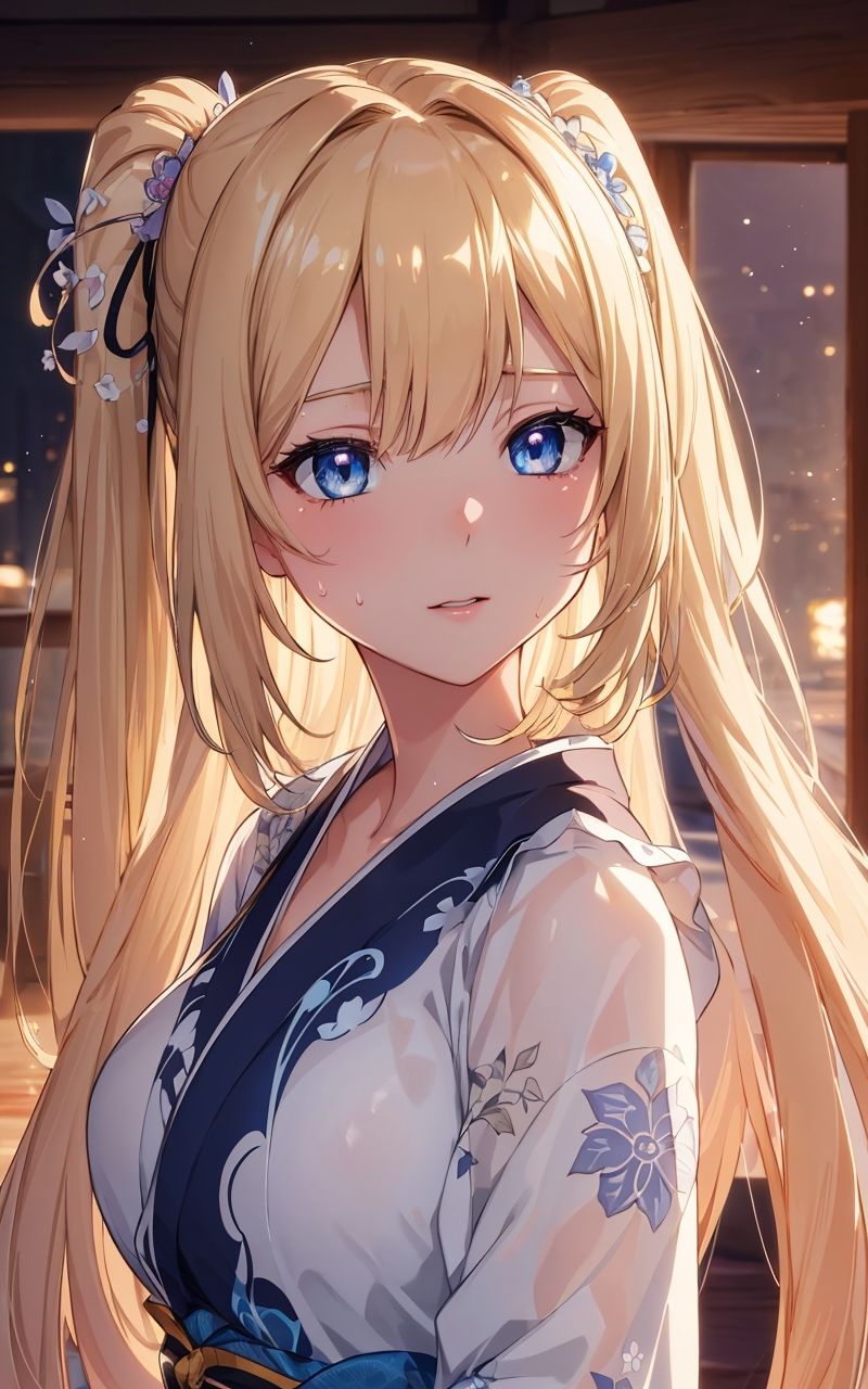 サンプル画像2:美少女 金髪ツインテ浴衣(ソノトキロク) [d_297126]