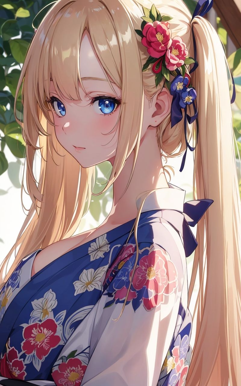 サンプル画像4:美少女 金髪ツインテ浴衣(ソノトキロク) [d_297126]