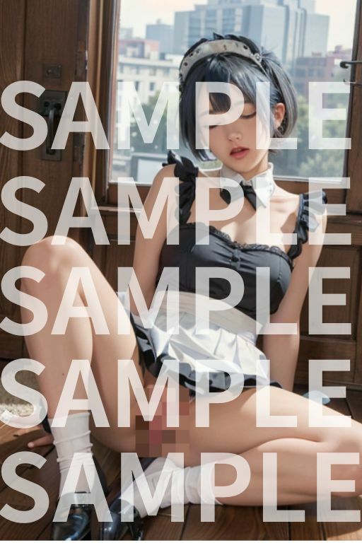 サンプル画像1:【実写風】見ないで！青髪メイドオナニー絶頂中(サイコロ) [d_297239]