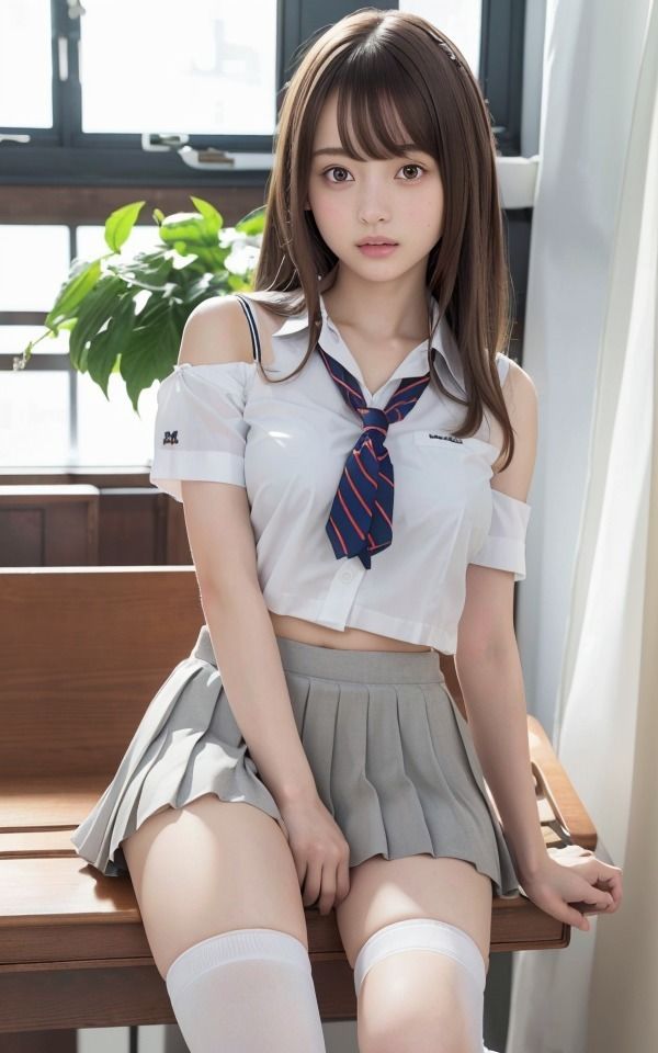 サンプル画像2:僕の推しはロングヘアーの可愛い制服女子 清純派女子のおっぱいとパンチラ(ルビー亀企画) [d_297252]