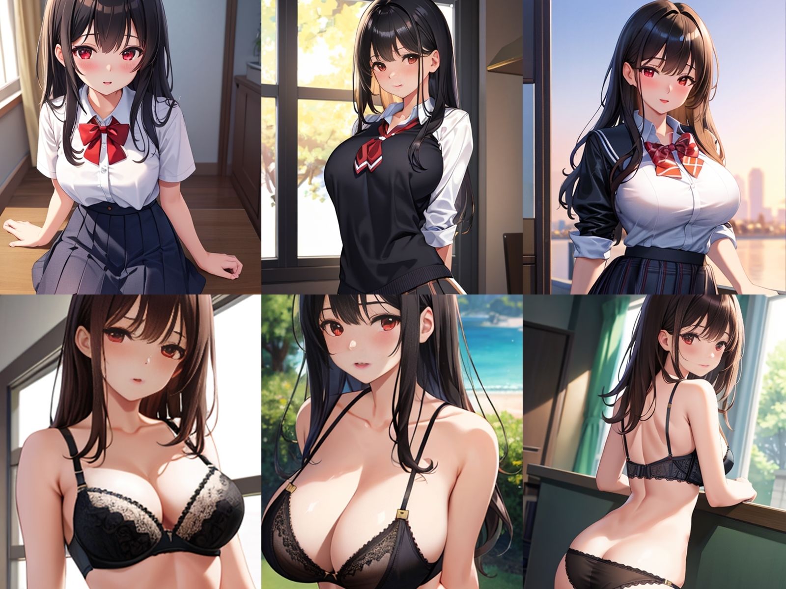 サンプル画像1:清楚な黒髪JKが中出しセックスで孕みボテ腹になるまで(千草屋) [d_297271]