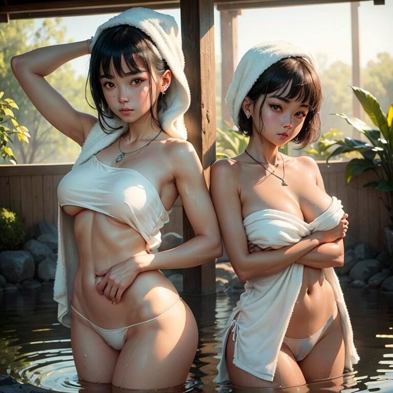 サンプル画像3:湯上がり美人【AI生成】(AI美女集) [d_297273]