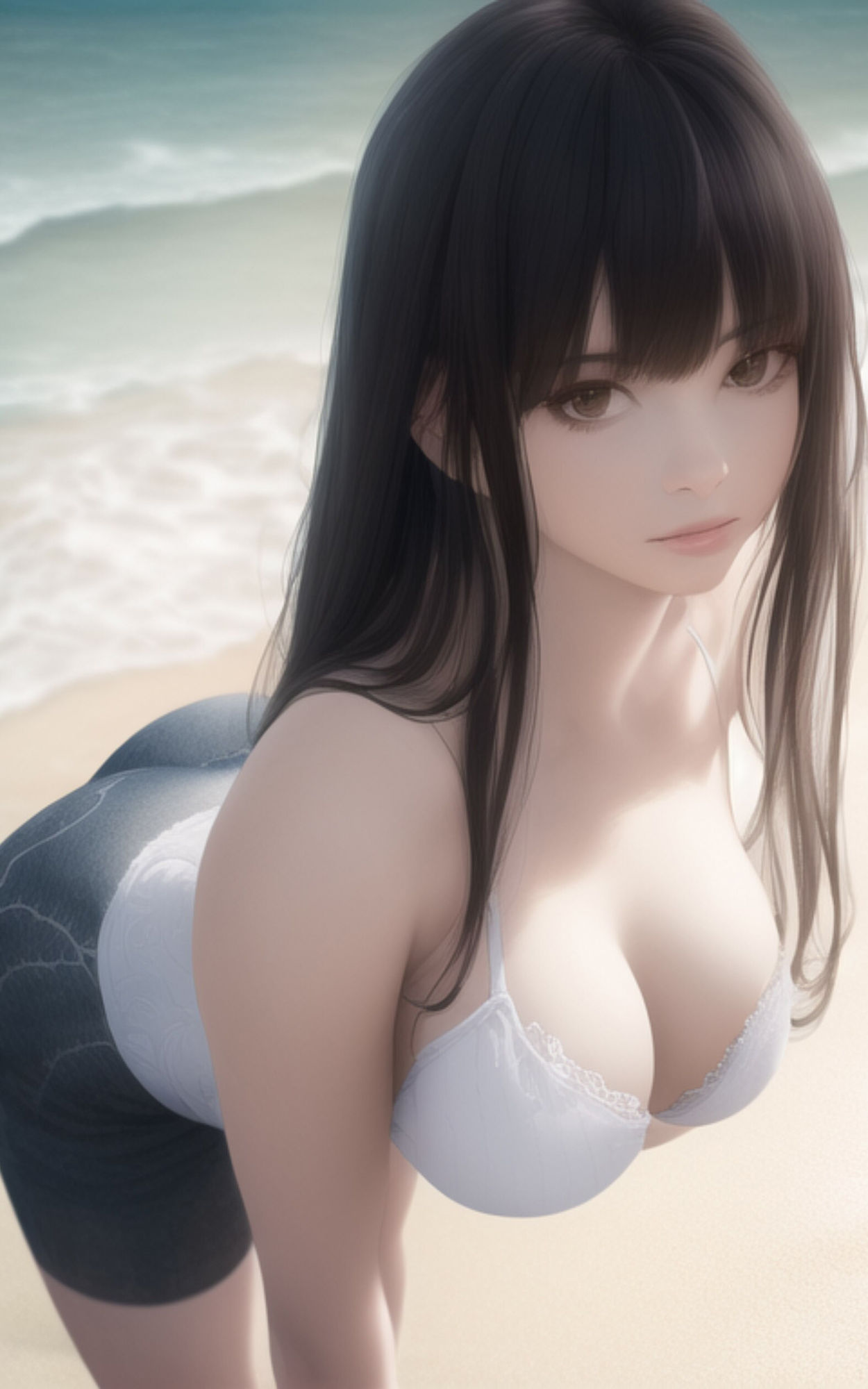 サンプル画像1:巨乳でツンデレな後輩が僕の言いなりになって海で水着を脱いでくれた。(やなせ) [d_297642]