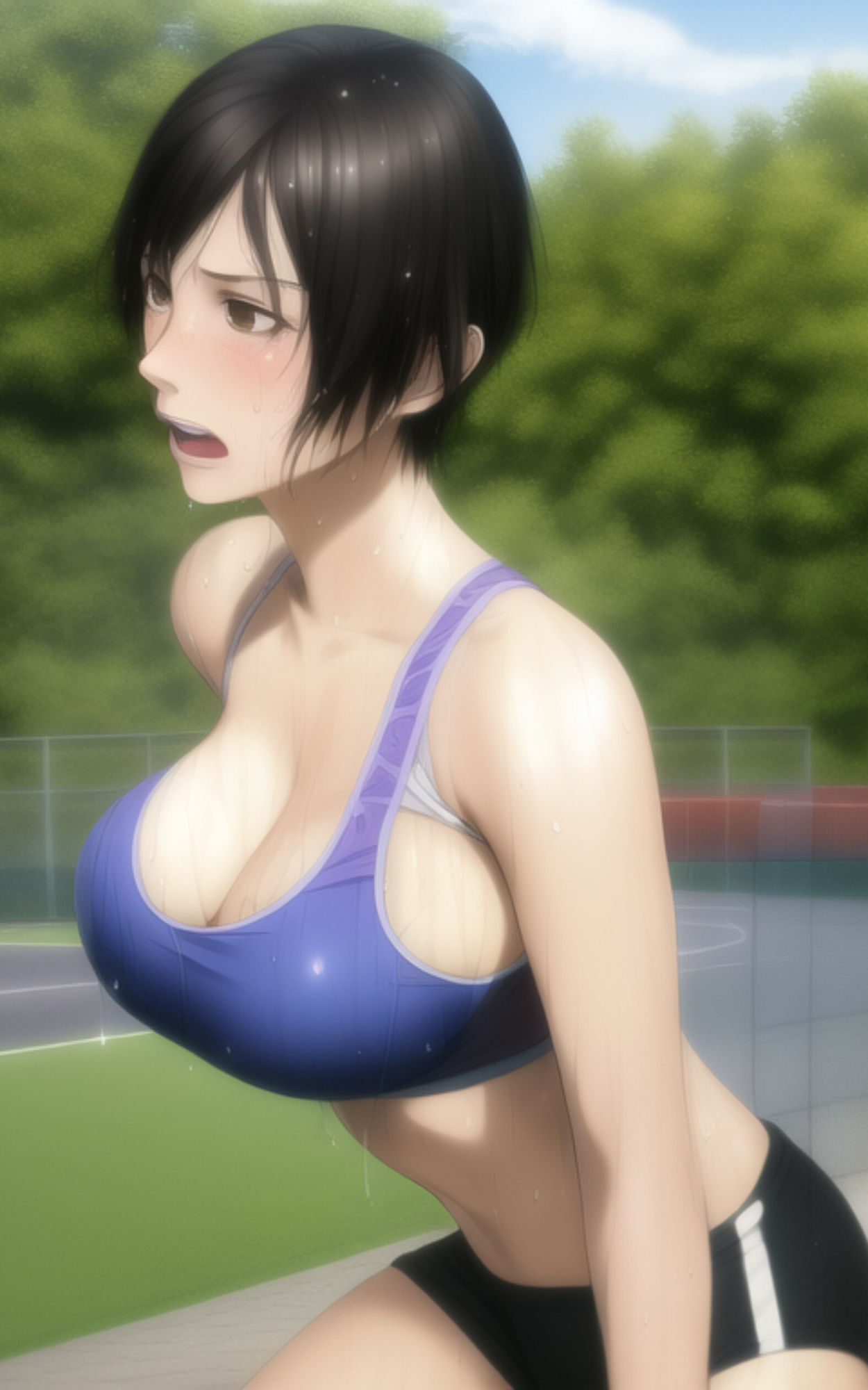 サンプル画像4:巨乳ショートの美少女が部活の練習中に全部脱がされちゃう写真集(やなせ) [d_297722]