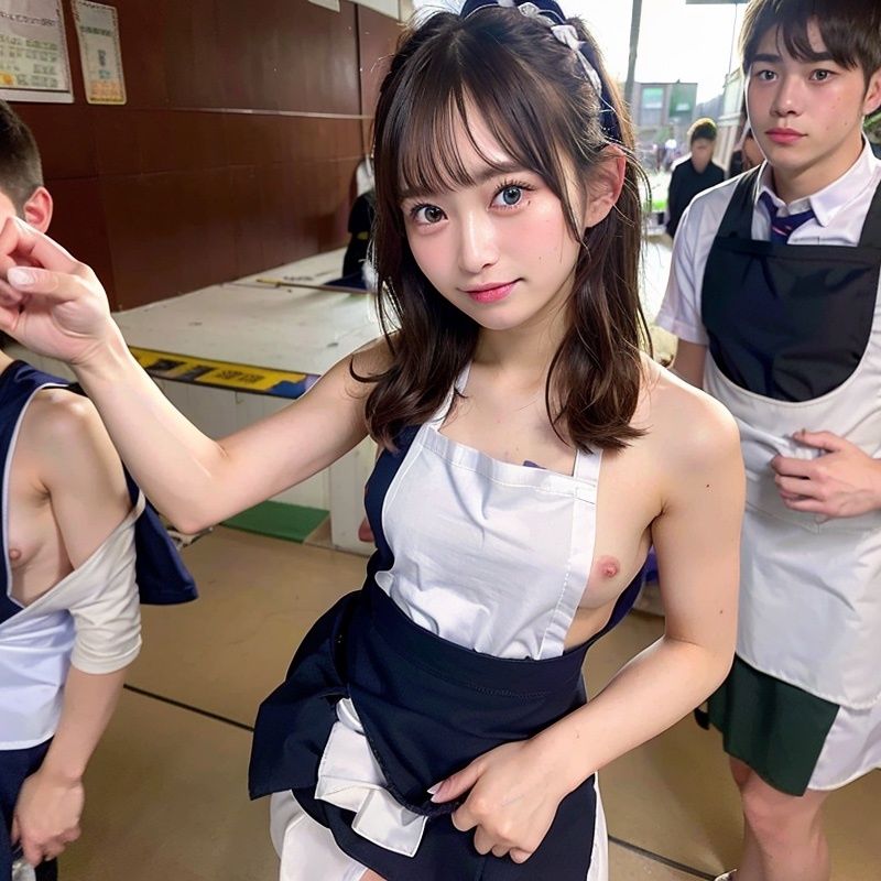 調理実習 裸エプロン編