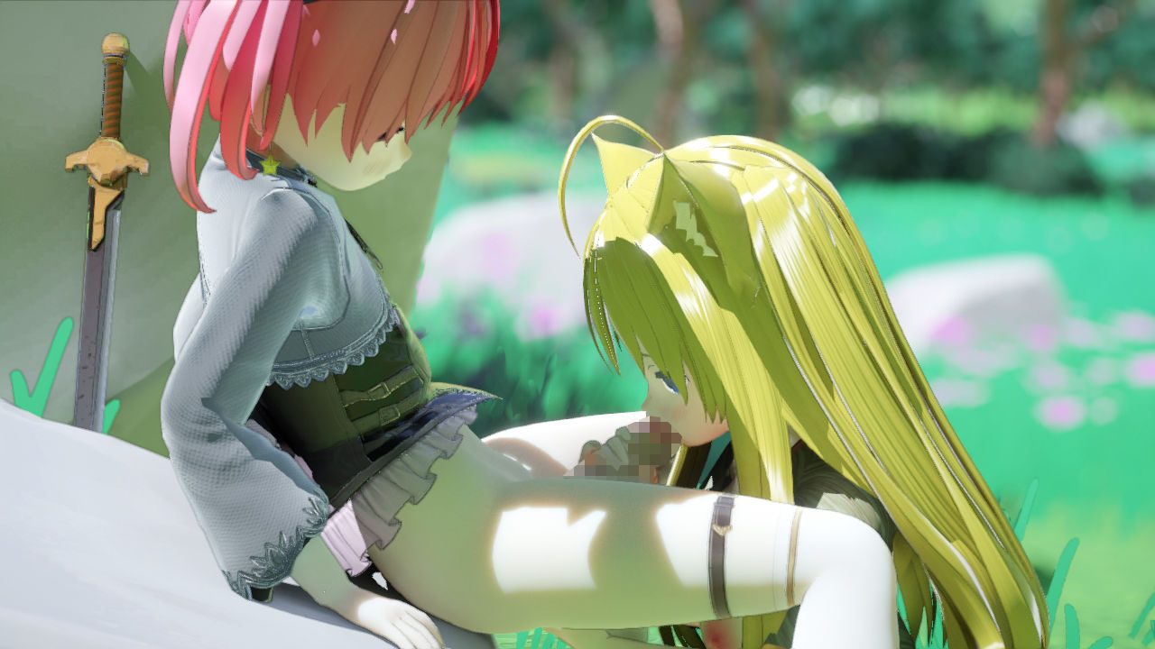 サンプル画像2:男の娘剣士とネコミミの娘(ワピワピ。) [d_297793]