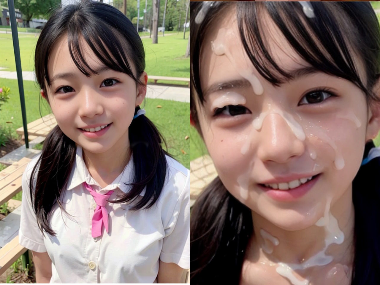 サンプル画像3:制服美少女にひたすら顔射(白夜倶楽部) [d_297815]