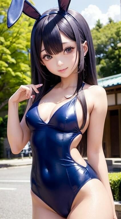 サンプル画像1:うさ耳競泳水着3【AI生成】(AI美女集) [d_297825]