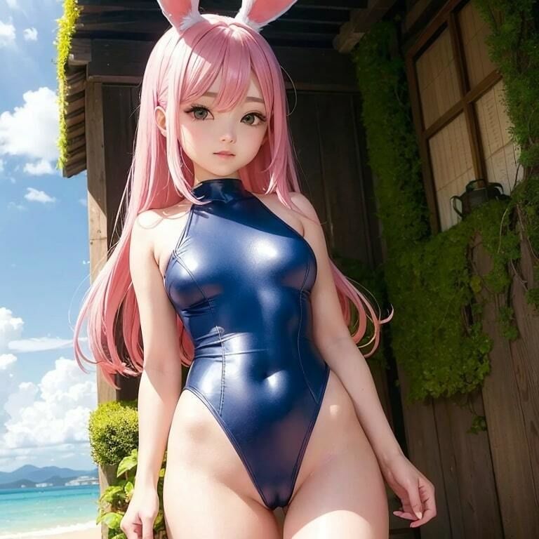 サンプル画像2:うさ耳競泳水着3【AI生成】(AI美女集) [d_297825]