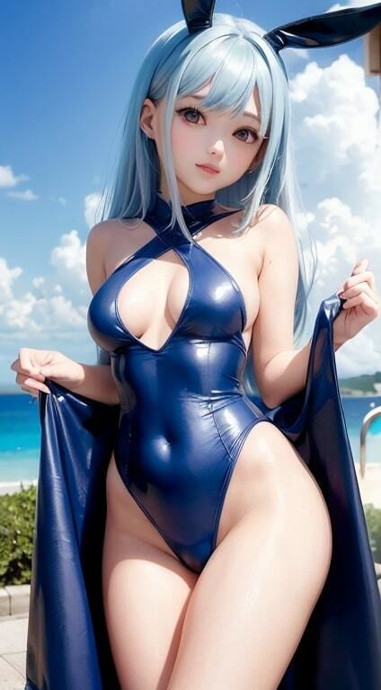 サンプル画像3:うさ耳競泳水着3【AI生成】(AI美女集) [d_297825]