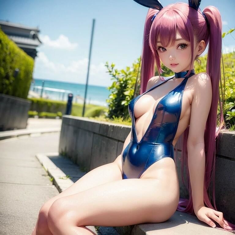 サンプル画像1:うさ耳競泳水着4【AI生成】(AI美女集) [d_297830]