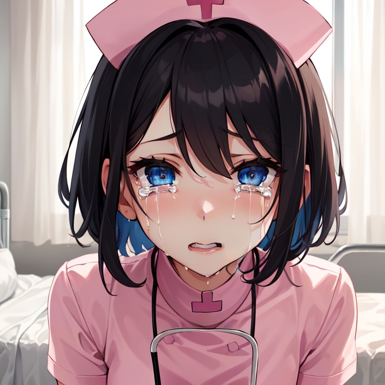 サンプル画像3:おじさんからのナースコールで…【患者のおじさんに犯られるナースのイラスト集100枚】(Valhalla.) [d_298112]