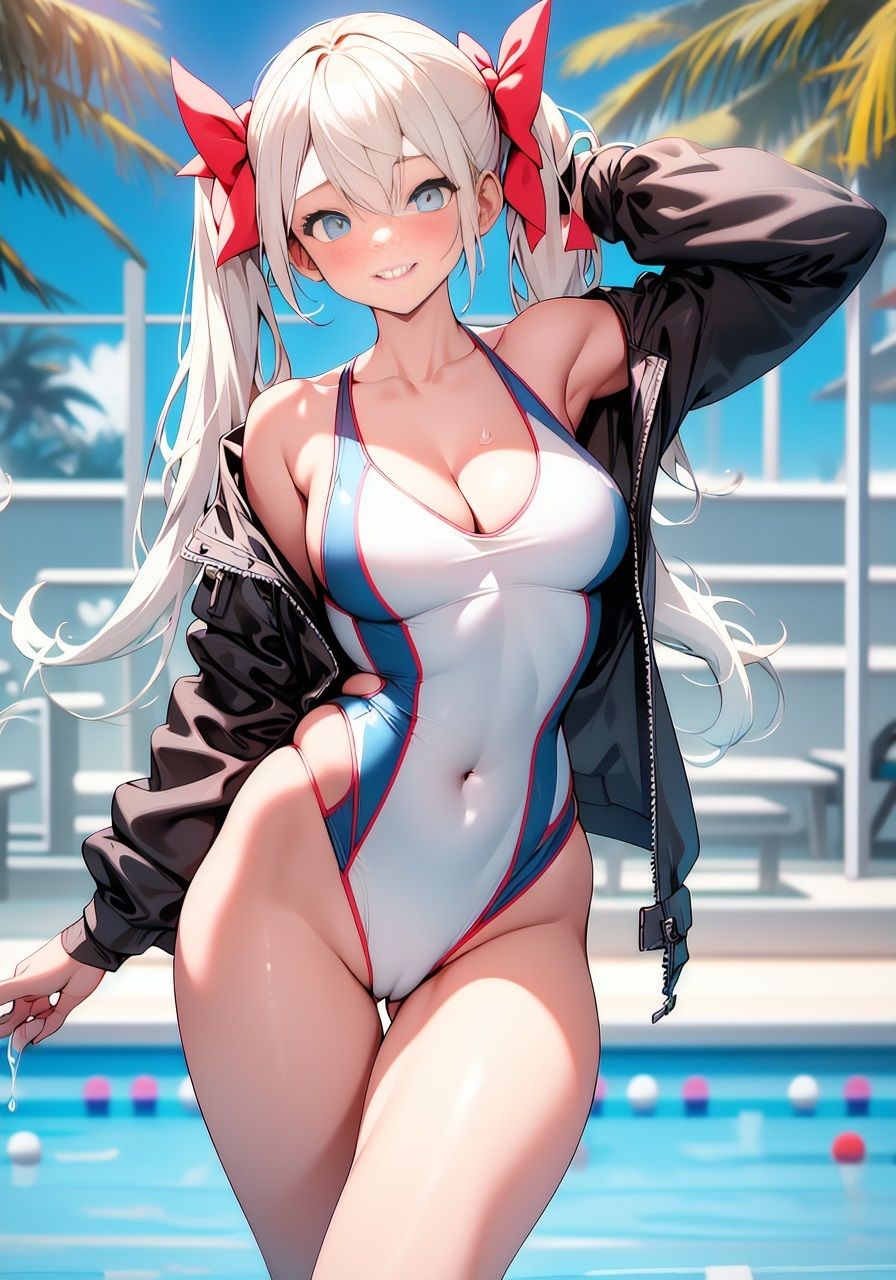 サンプル画像1:プールで撮影会(プラモ制作委員会) [d_298161]