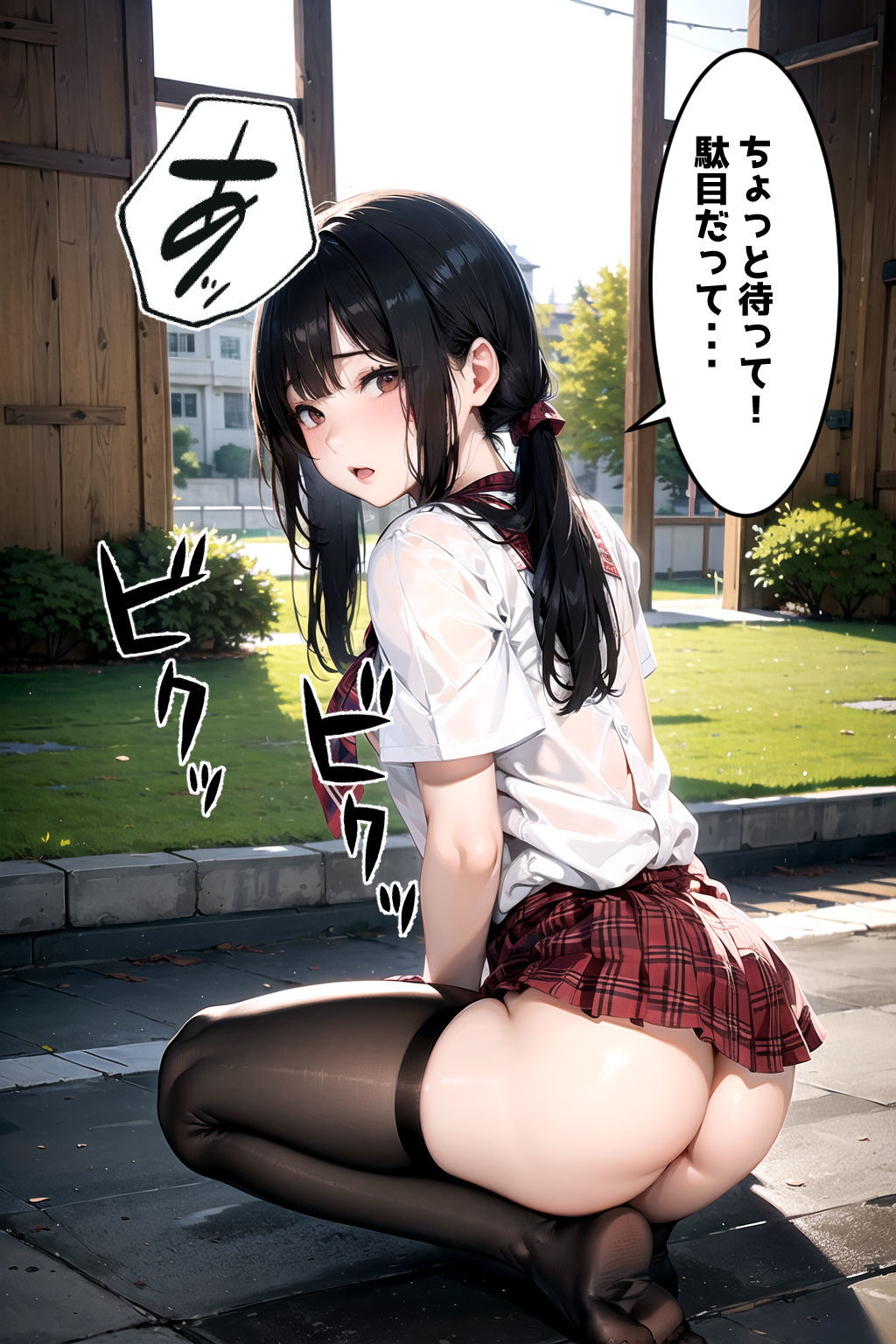 サンプル画像3:【野外露出】制服姿のちいさな胸を楽しむ写真集(kawaii創造) [d_298285]