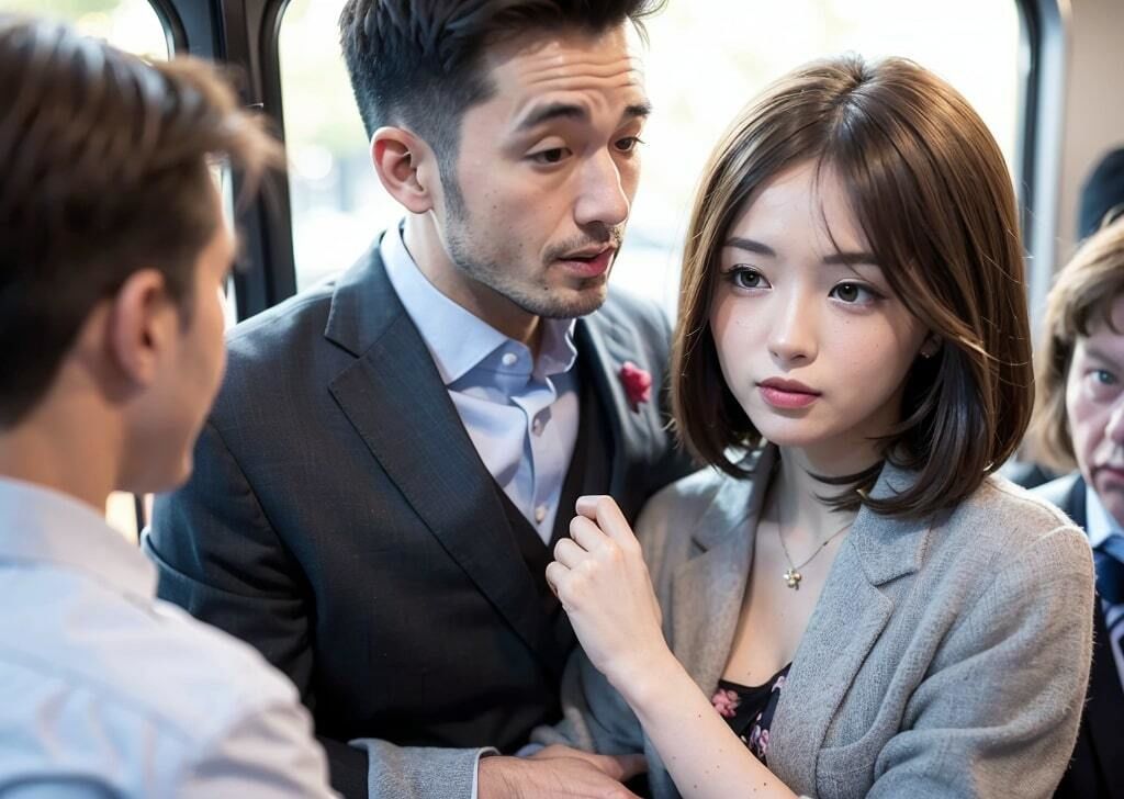 サンプル画像2:妄想シリーズ 〜満員電車編 vol1〜(AI Laboサークル) [d_298421]