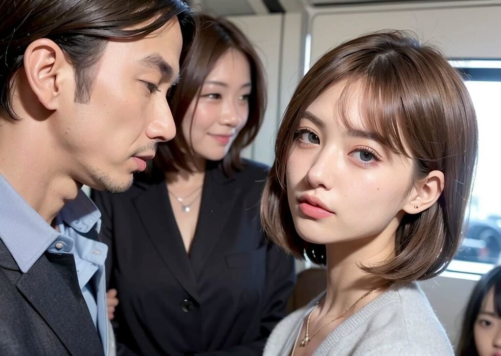 サンプル画像3:妄想シリーズ 〜満員電車編 vol1〜(AI Laboサークル) [d_298421]