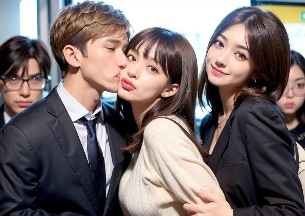 サンプル画像5:妄想シリーズ 〜満員電車編 vol1〜(AI Laboサークル) [d_298421]