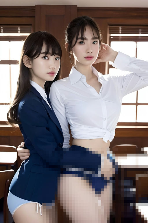 女学生たちのたくし上げパンチラ！