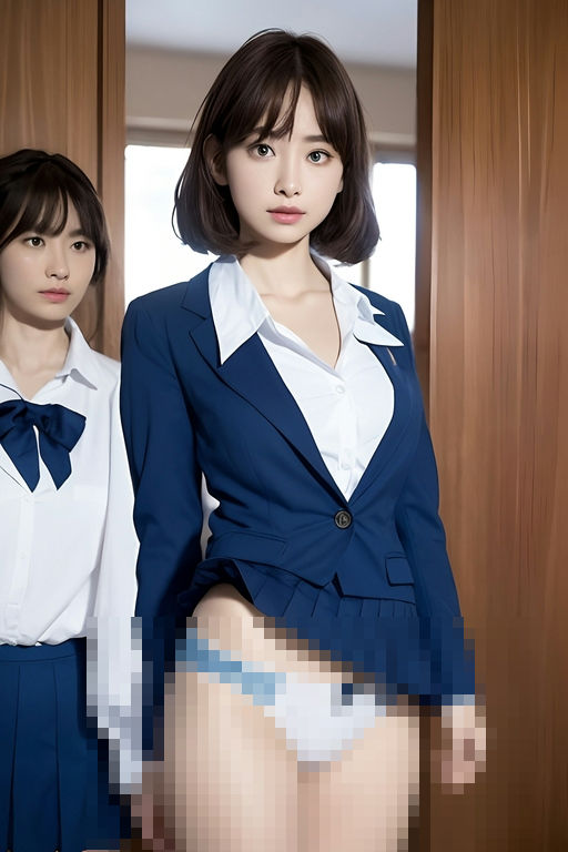 女学生たちのたくし上げパンチラ！