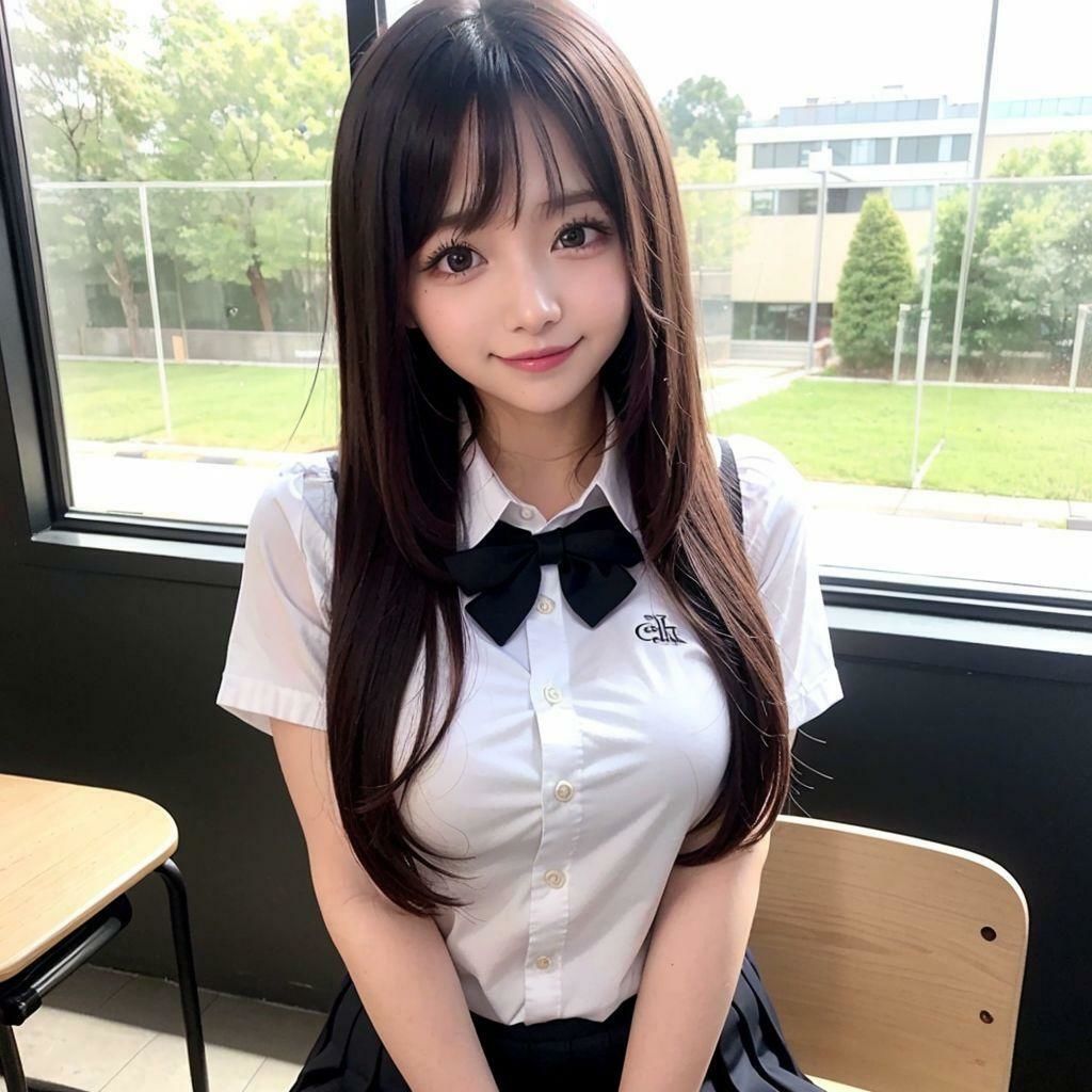 サンプル画像1:女子校生のパイパン彼女と校内ハメ撮りセックス(みっくすAI) [d_298614]