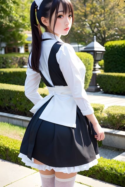 サンプル画像2:［AIグラビアイラスト集］ AI美少女図鑑 メイド(Delusional AI Workshop) [d_298671]