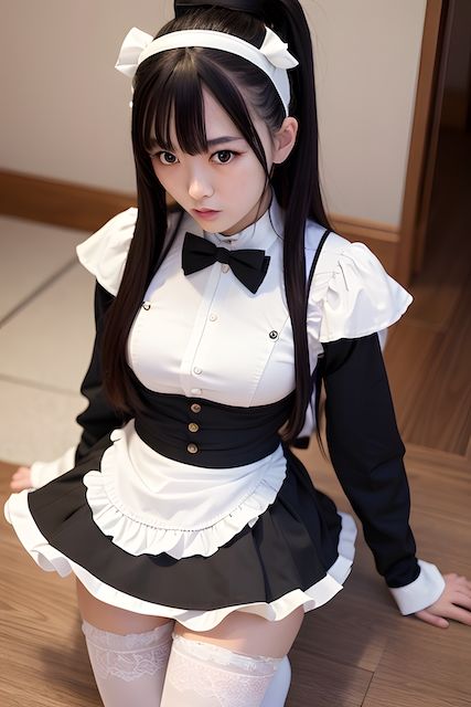 サンプル画像3:［AIグラビアイラスト集］ AI美少女図鑑 メイド(Delusional AI Workshop) [d_298671]