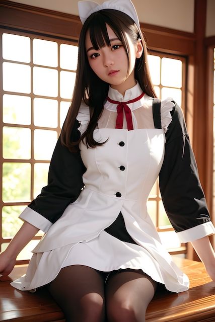 サンプル画像5:［AIグラビアイラスト集］ AI美少女図鑑 メイド(Delusional AI Workshop) [d_298671]