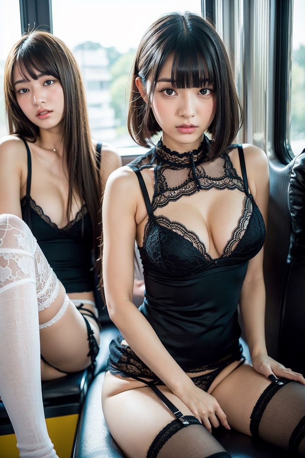 サンプル画像2:空いてる車内ねぇなんで私の前に座ったの1(AI4090man) [d_298873]