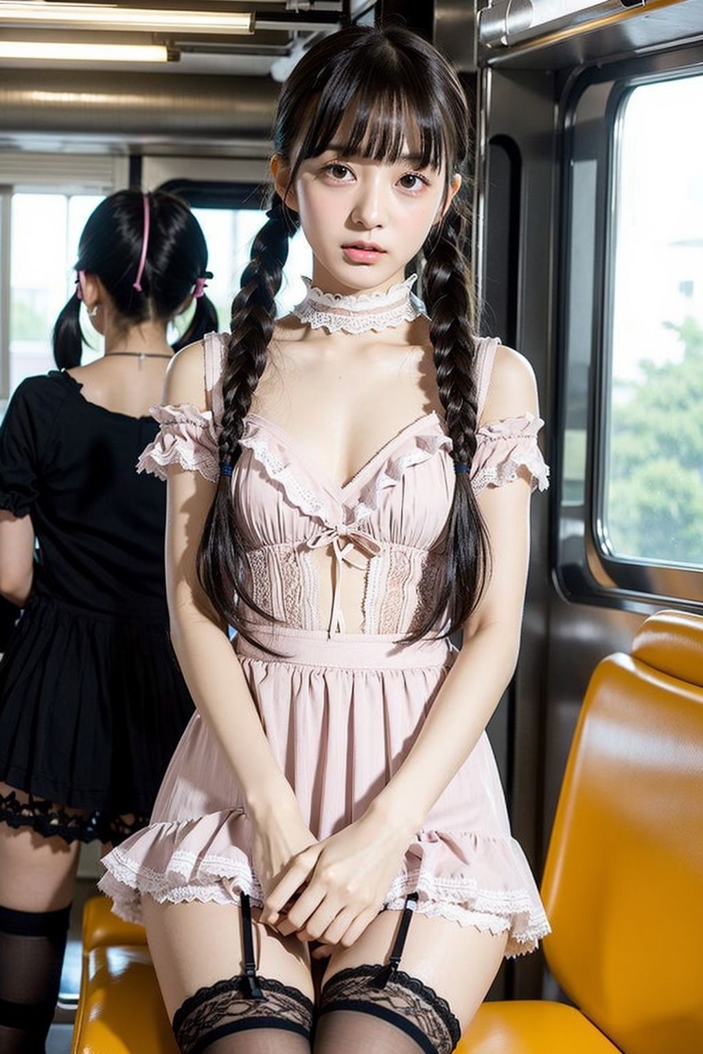 サンプル画像1:空いてる車内ねぇなんで私の前に座ったの2(AI4090man) [d_298875]