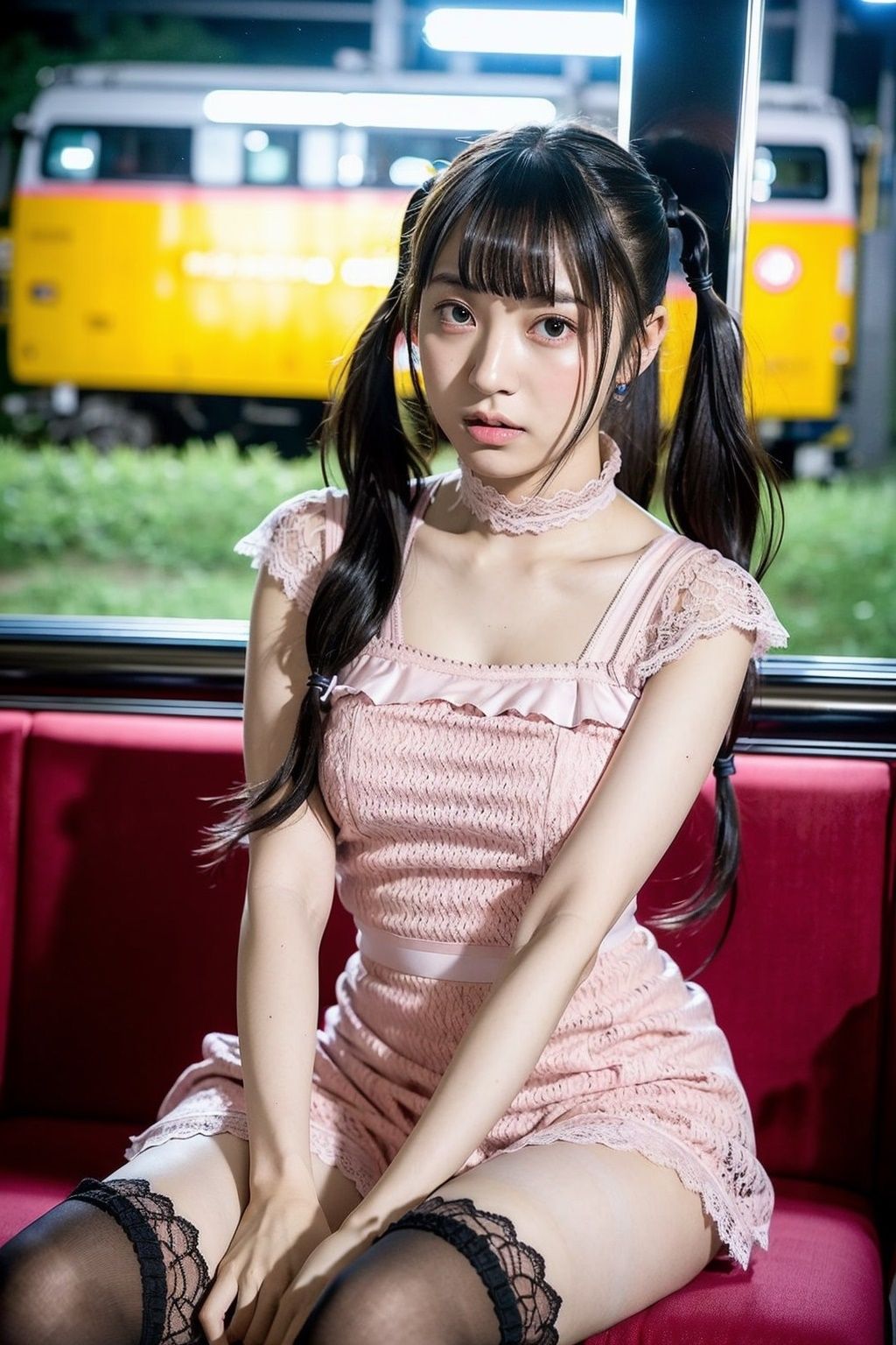 サンプル画像3:空いてる車内ねぇなんで私の前に座ったの2(AI4090man) [d_298875]