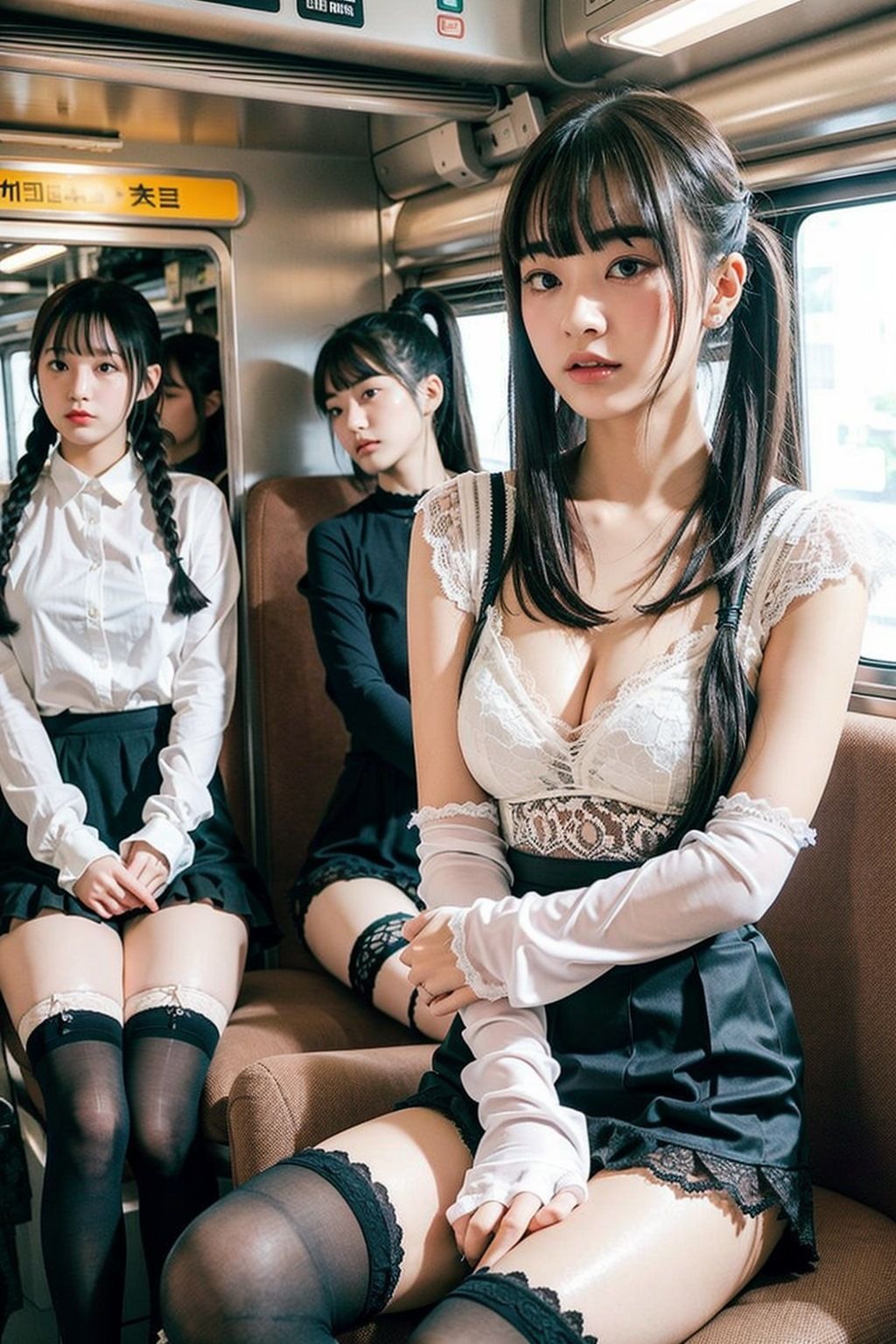 サンプル画像2:空いてる車内ねぇなんで私の前に座ったの3(AI4090man) [d_298877]